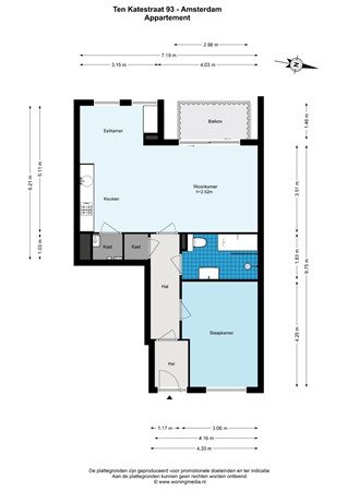 Floor plan - Ten Katestraat 93, 1053 CC Amsterdam 